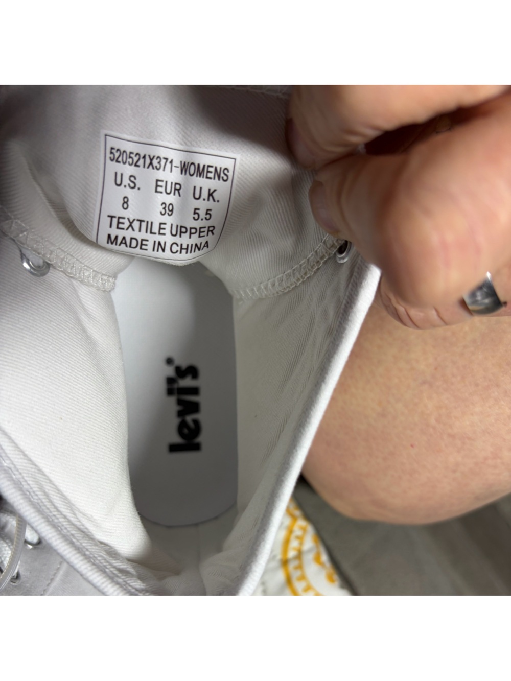Levi's White High-Top Canvas Sneakers with Iridescent Gradient Sole - Picture 5 of 5